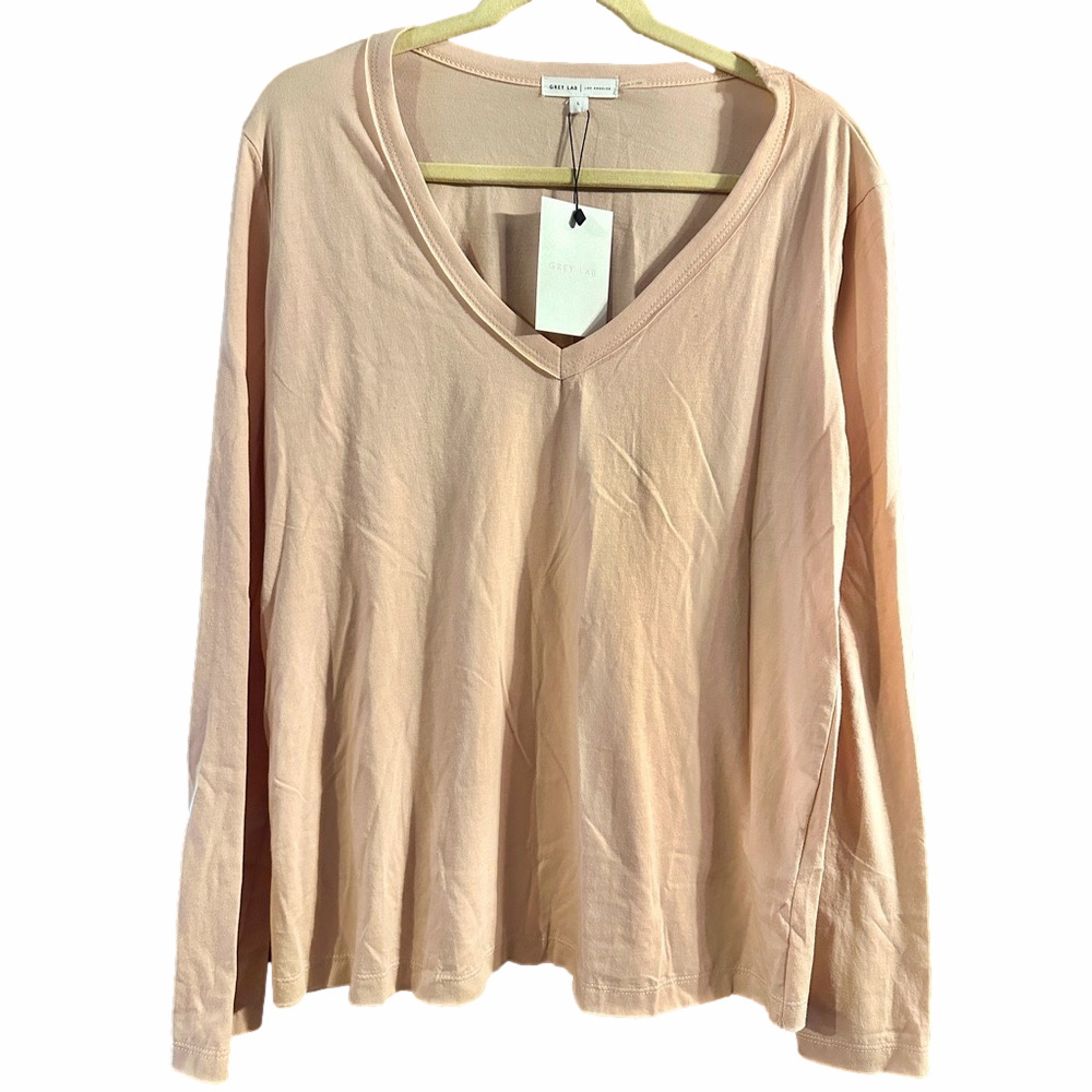 V-Neck Long Sleeve Rose Top Shirt